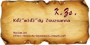 Kömlődy Zsuzsanna névjegykártya